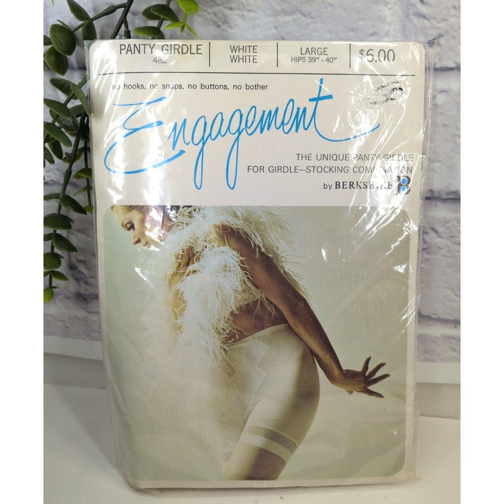 VNTG SEALED NEW😍Berkshire Engagement Panty Girdle Stocking Combination L White